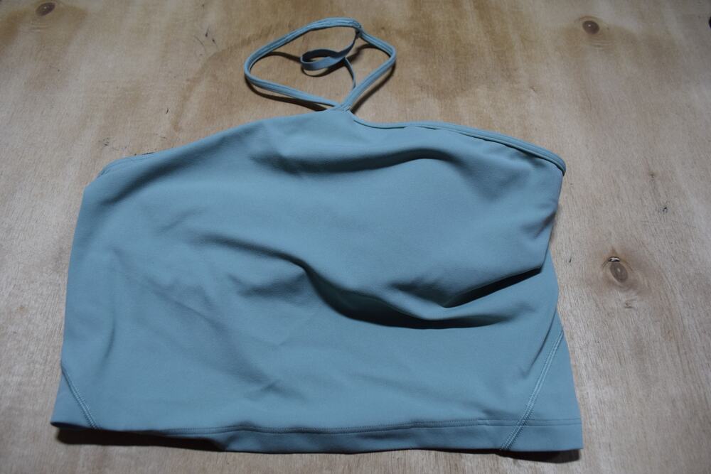 Lululemon High Neck Longline Sports Bra Tank Sage Green Size 10